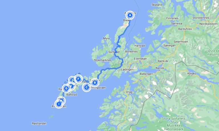 Itinerario delle Isole Lofoten in camper