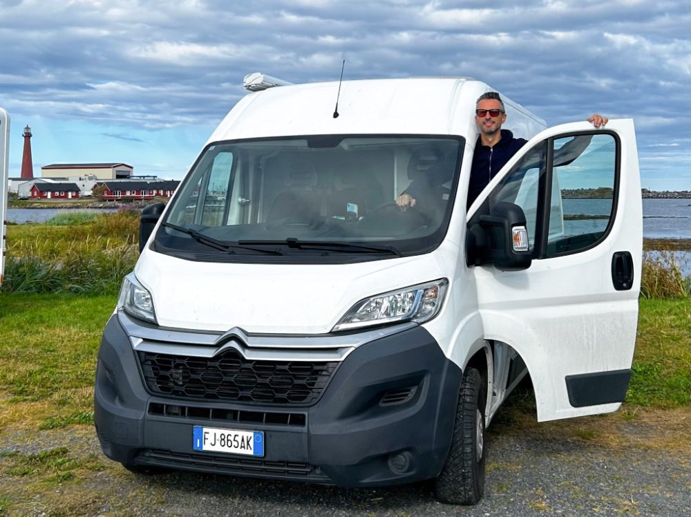 Parcheggio dove abbiamo trascorso la notte in camper ad Andenes