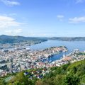 Panoramica di Bergen in una giornata di fine agosto.