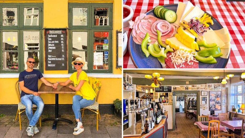 Salumi e formaggi tipici della cucina danese e un vecchio ufficio postale ora ristorante.